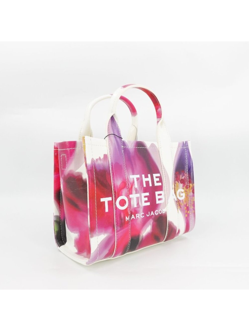 Marc Jacobs Future Floral Small Leather Tote Bag White Multi - Picture 10 of 16